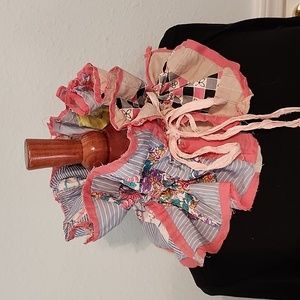 🩷🩷🩷SOLD!! Bespoke!! 🩷🩷🩷Ruffled  Collar Vintage Textiles MOSSIE ANNA ARTISA